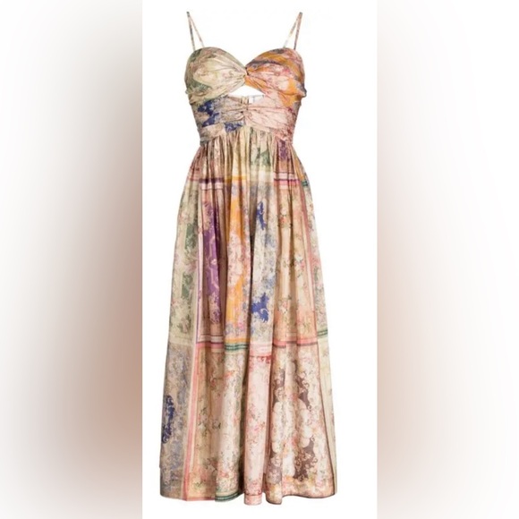 Zimmermann NET SUSTAIN August cutout paisley-print organic silk midi dress NWOT - Picture 3 of 13